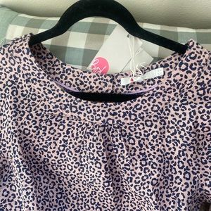 Boden linen shirt in dark rosed animal print